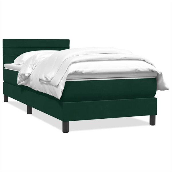 vidaXL Sommier à lattes de lit et matelas vert foncé 90x210 cm velours