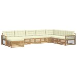 vidaXL Ensemble de canapés d'extérieur 8 Pièces Blanc et crème