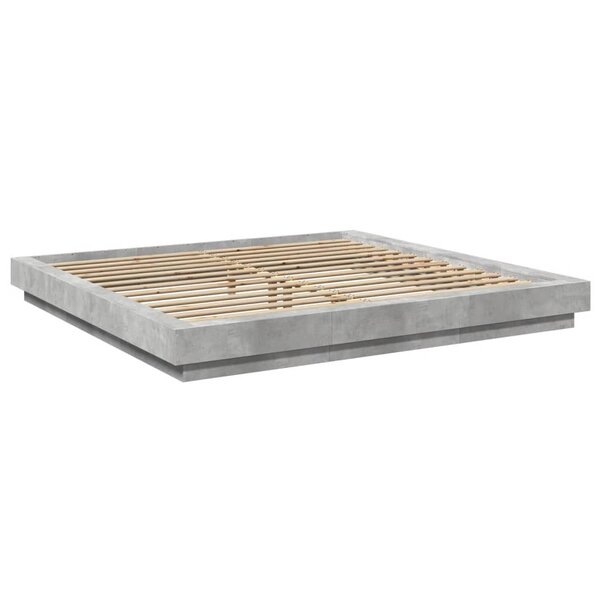 vidaXL Cadre de lit gris béton 180x200 cm bois d'ingénierie
