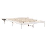 vidaXL Cadre de lit avec tables de chevet Blanc Blanc