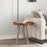 vidaXL Plateau de table Autre Marron foncé Ø 50 x 4 cm Chêne massif