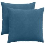 vidaXL Coussins de canapé 2 Pièces Bleu 45 x 45 cm