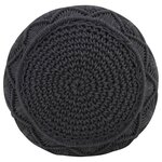 vidaXL Pouf fait à la main en macramé Anthracite 45x30 cm Coton