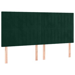 vidaXL Tête de lit Vert foncé 200x5x118/128 cm Velours