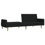 vidaXL Canapé-lit à 2 places noir tissu