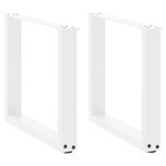 vidaXL Pieds de table basse en U  2 pièces  blanc  50 x (42-43) cm  acier