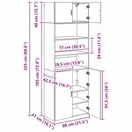 vidaXL Armoire de rangement Bois Ancien 80 x 42 5 x 225 cm