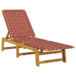 vidaXL Chaises longues rouge bois d'acacia solide et tissu