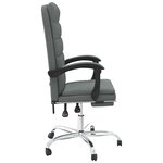 vidaXL Fauteuil inclinable de bureau Gris foncé Tissu