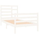 vidaXL Cadre de lit Blanc Bois massif 75x190 cm Petit simple