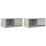 vidaXL Meubles TV 2 Pièces gris béton 60x31x25 5 cm bois d'ingénierie