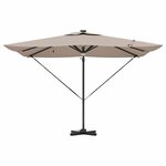 vidaXL Parasol Roma Taupe 286 x 285 x 270 cm Aluminium et polyester
