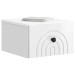 vidaXL Cabinet de chevet mural Blanc brillant 33 x 34 5 x 20 cm
