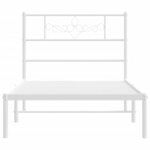 vidaXL Cadre de lit métal avec tête de lit blanc 107x203 cm