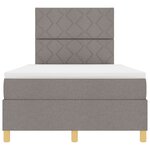 vidaXL Lit à ressorts avec matelas & LED taupe 120x200 cm Tissu