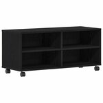 vidaXL Meuble TV Noir 90 x 35 x 35 cm Bois d'ingénierie
