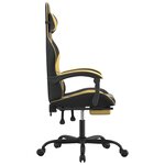 vidaXL Chaise de jeu avec repose-pied Noir et doré Similicuir