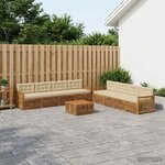 vidaXL Ensemble de canapés d'extérieur 9 Pièces Naturel et Beige
