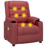 vidaXL Fauteuil de massage électrique Rouge bordeaux Similicuir