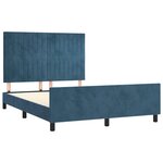 vidaXL Cadre de lit avec tête de lit Bleu foncé 140x200 cm Velours