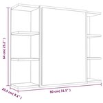 vidaXL Armoire à miroir de salle de bain Chêne fumé 80x20 5x64 cm Bois