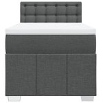 vidaXL Sommier à lattes de lit avec matelas Gris foncé 80x200 cm Tissu