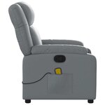 vidaXL Fauteuil de massage inclinable gris similicuir