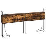 vidaXL Headboard de Rangement avec Station de Charge Chêne fumé 200 cm