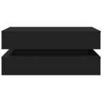 vidaXL Table basse avec lumières LED noir 90x50x40 cm