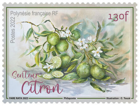 Timbre Polynésie Française - Senteur citron