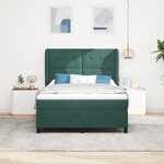 Lit Box Spring avec Matelas vert foncé 140x200 cm en velours