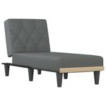 vidaXL Chaise longue gris foncé tissu