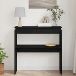 Table Console vidaXL Noir Chêne 80x30x80 cm Bois d'ingénierie