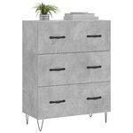vidaXL Buffet gris béton 69 5x34x90 cm bois d'ingénierie