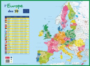 Sous-main carton rigide 'Carte Europe Politique' 40,5 X 55 cm BOUCHUT
