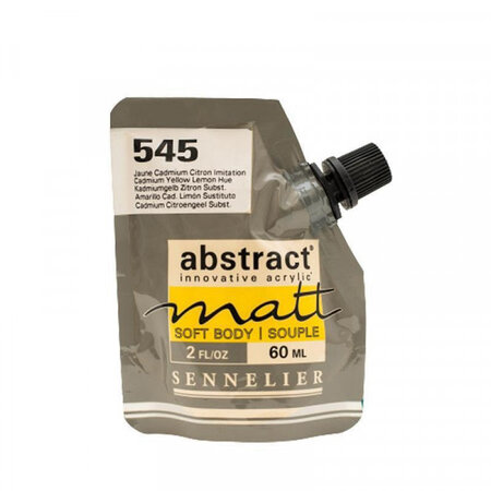Peinture acrylique abstract matt - jaune cadmium citron - sachet 60ml - sennelier
