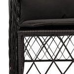 vidaXL Chaises de jardin avec coussins lot de 2 noir résine tressée