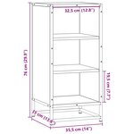 vidaXL Buffet chêne marron 35 5x35x76 cm bois d'ingénierie et métal