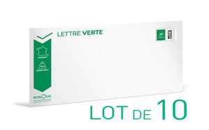 Prêt-à-Poster - Lettre Verte - 20g - Format DL - Enveloppes en lot de 10 - Design 2022