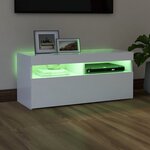 vidaXL Meuble TV avec lumières LED blanc 90x35x40 cm