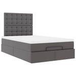 VidaXL Cadre de lit ottoman avec matelas gris 120x190 cm similicuir