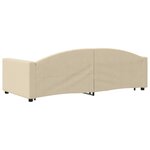 vidaXL Lit de jour avec lit gigogne crème 90x200 cm tissu