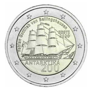 2 euros commémorative Estonie 2020 - Antarctique.