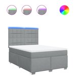 vidaXL Sommier à lattes de lit avec matelas Gris clair 160x200cm Tissu