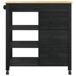 vidaXL Chariot de cuisine Noir 84 x 40 x 88 5 cm
