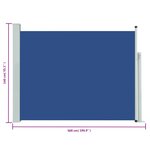 vidaXL Auvent latéral rétractable de patio 140x500 cm Bleu