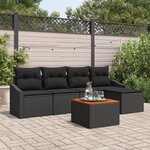 vidaXL Ensemble de canapés de jardin 6 Pièces Noir 55 x 55 x 37 cm