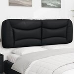 vidaXL Coussin de tête de lit noir 152 cm similicuir