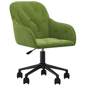 Chaise fauteuil siège pivotante de bureau informatique étude clair velours vert 02_0024184