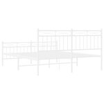 vidaXL Cadre de lit métal sans matelas et pied de lit blanc 150x200 cm